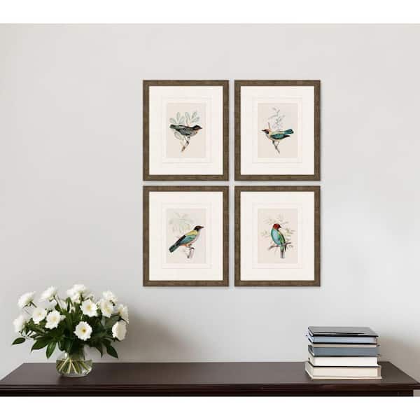 4 Piece Framed Graphic Print Animals 13.00 in. x 11.00 in.
