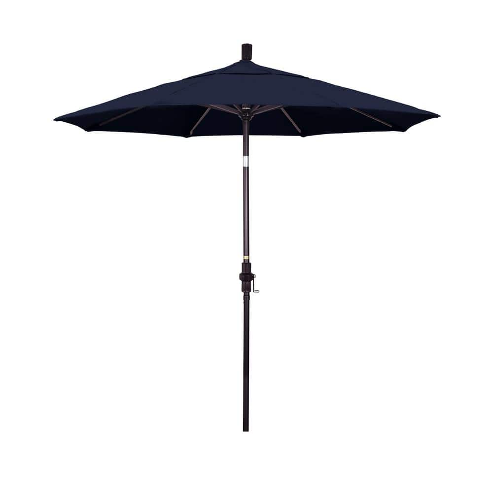 7.5 ft. Bronze Aluminum Market Patio Umbrella Collar Tilt Crank Lift in Navy Blue Olefin price history on PriceWatchPro