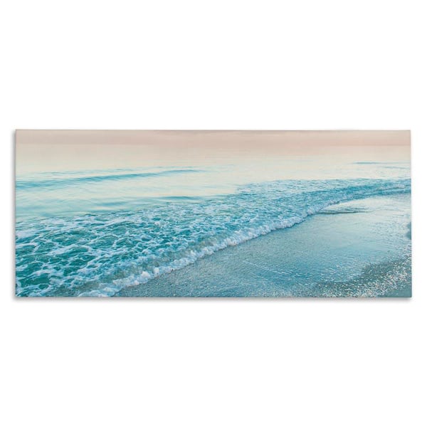 Stupell Industries Luminous Sunset Over Beach by Mary Lou Johnson Unframed Nature Graphic Art Print 13 in. x 30 in.