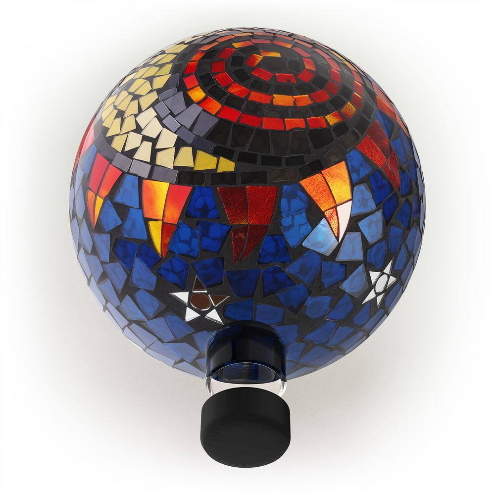 10" Multicolor Glass Mosaic Sun and Moon Gazing Globe