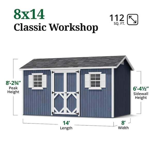 Little Cottage Co. Classic Workshop 8 ft. x 14 ft. Outdoor Wood