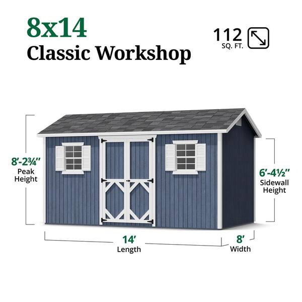 Little Cottage Co. Classic Workshop 8 ft. x 14 ft. Outdoor Wood