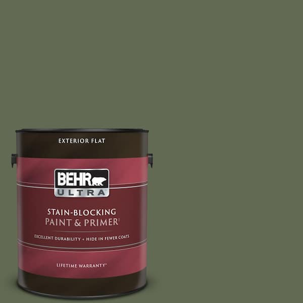 BEHR ULTRA 1 gal. #ICC-87 Rosemary Sprig Flat Exterior Paint & Primer