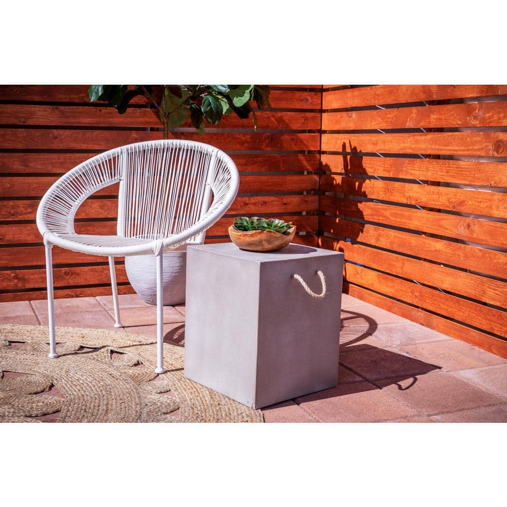 Luxe Modern White Woven Rattan Outdoor Dining Chair