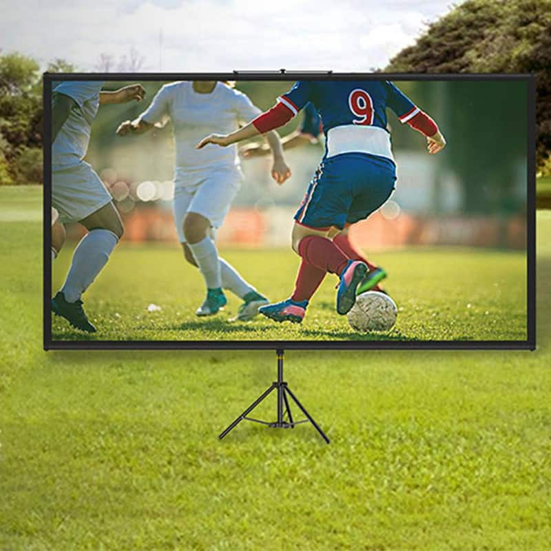 80 in. Portable Adjustable Tripod Projector Screen with 16:9 4K HD Projection Screen Stand, Outdoor/Indoor Movie