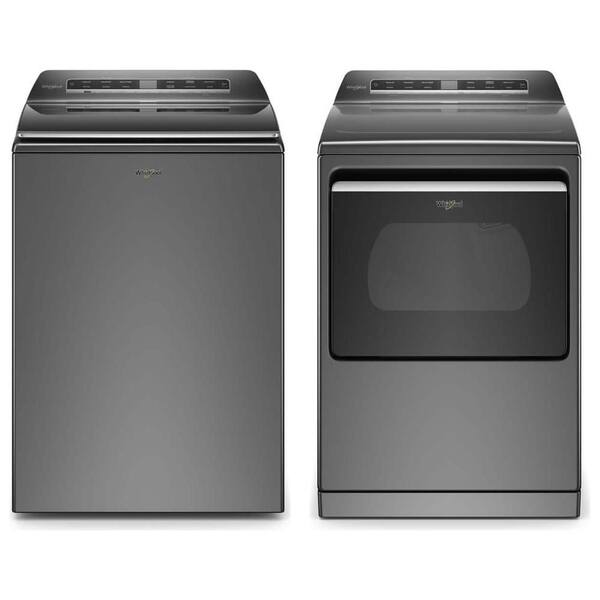 5.2 cu. ft. Smart Top Load Washer and 7.4 cu. ft. Smart Vented Dryer in Chrome Shadow Set