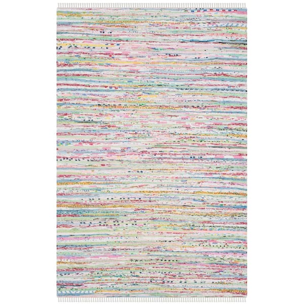 SAFAVIEH Rag Rug Light Green/Multi 4 ft. x 6 ft. Striped Area Rug