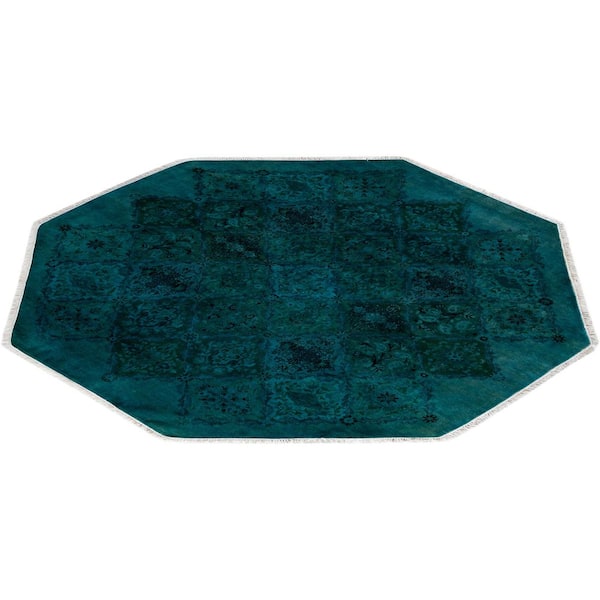 Overdyed Blue 4 ft. x 6 ft. Solid Wool Indoor Area Rug