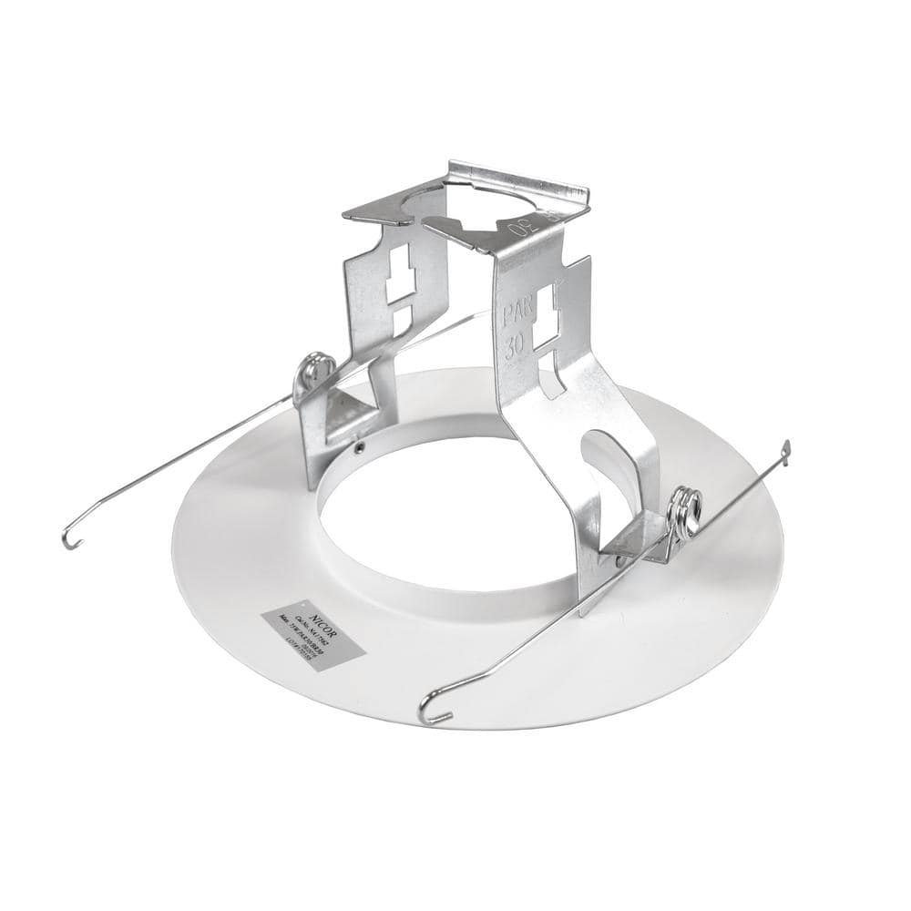 White 6-Inch Circular Open Trim with Socket Bracket