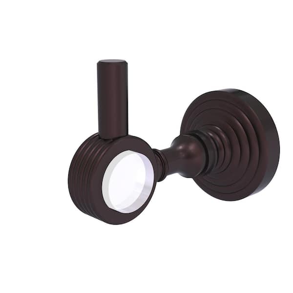 Allied Brass Pacific Grove J-Hook Robe/Towel Hook with Groovy Accents in Antique Bronze