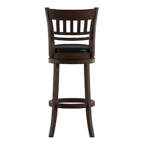 Dark Cherry Lattice Back Swivel Bar Stool