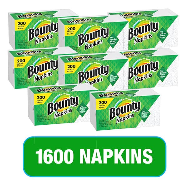 12.1 in. x 12 in White 1-Ply Napkins (200-Count, Case of 8)