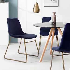Batassel Blue Velvet Upholstered Dining Chair (Set of 2)
