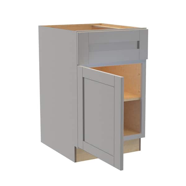 Washington Veiled Gray Plywood Shaker Assembled Base Kitchen Cabinet Soft Close Left 21 in W x 24 in D x 34.5 in H