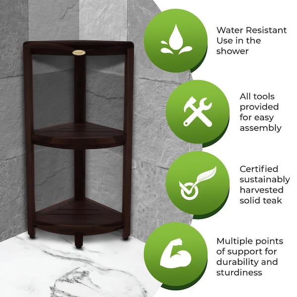 The Original Kai™ Corner Teak Shower Shelf