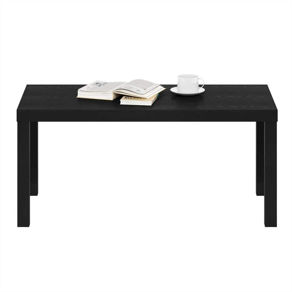 Classic Black Composite Wood Rectangular Coffee Table