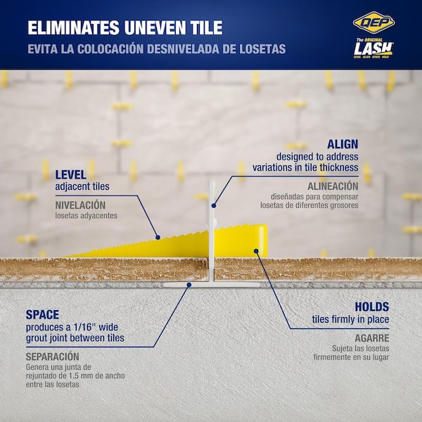 Lash White 1/16 in. Tile Leveling System Clips (300-Pack)