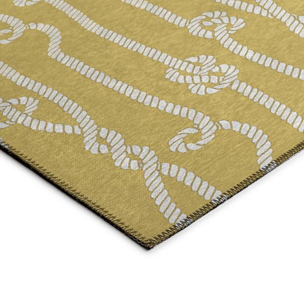 Harpswell Gold 5 ft. x 7 ft. 6 in. Geometric Indoor/Outdoor Area Rug