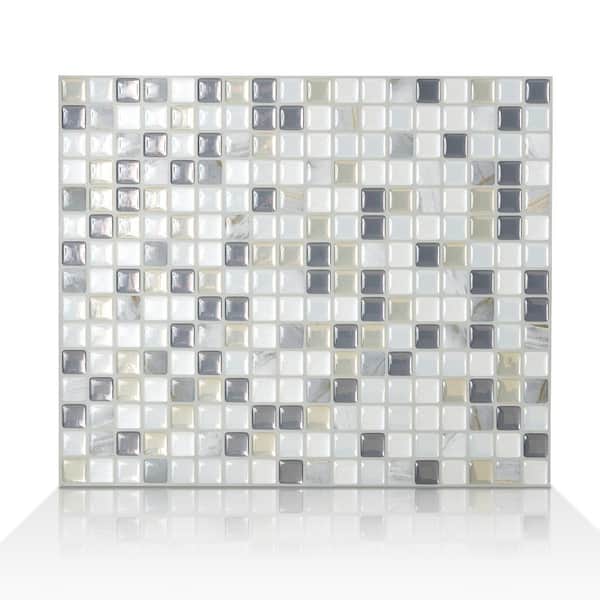 smart tiles Minimo Noche 11.55 in. W x 9.64 in. H Peel and Stick Self-Adhesive Decorative Mosaic Wall Tile Backsplash