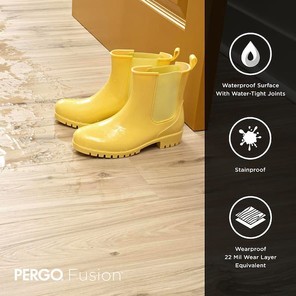 Pergo Fusion Driftbark Hickory 10 mm T x 7.48 in. W x 47.24 in. L