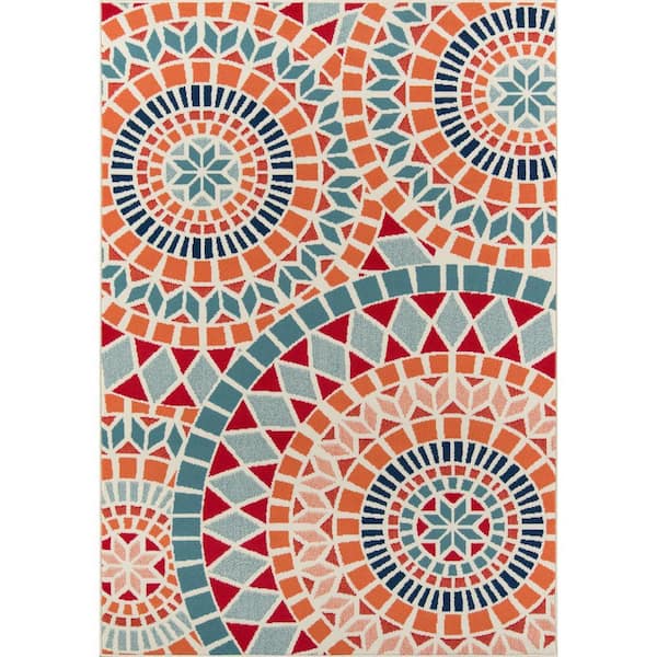Baja Multi 2 x 5 ft. Mosaic Geometric Easy Care Area Rug