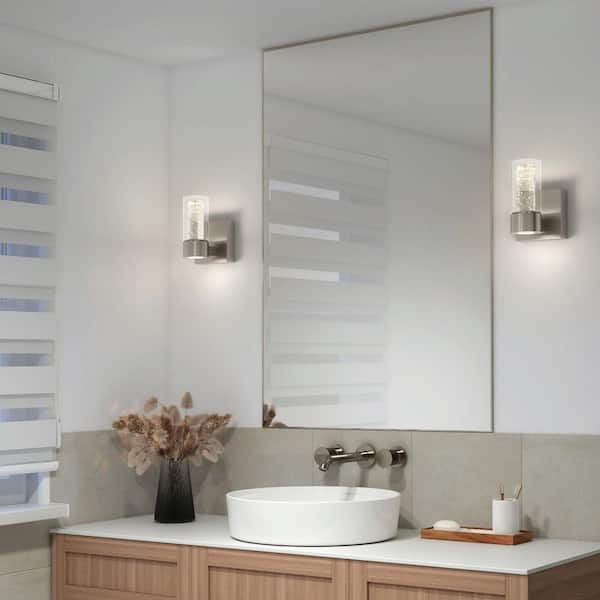 Essence 4.92 in. Brushed Nickel LED Vanity Wall Light