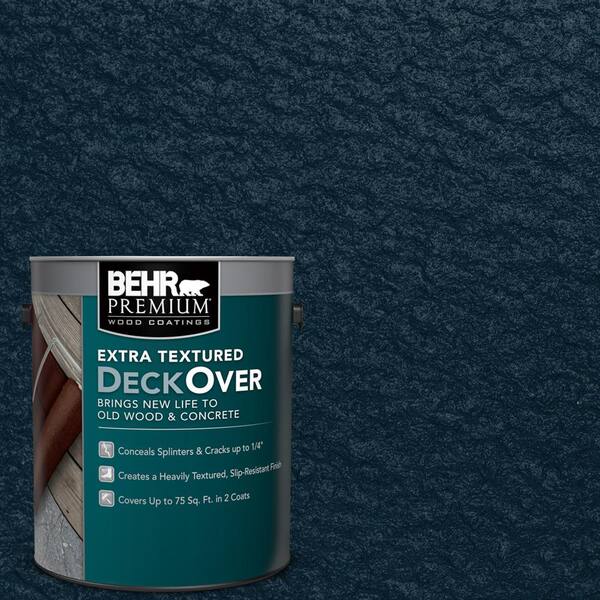BEHR Premium Extra Textured DeckOver 1 gal. #SC-101 Atlantic Extra Textured Solid Color Exterior Wood and Concrete Coating