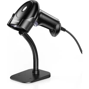 Barcode Scanner with Stand for POS Computer Support Automatic Screen Scanning in Black