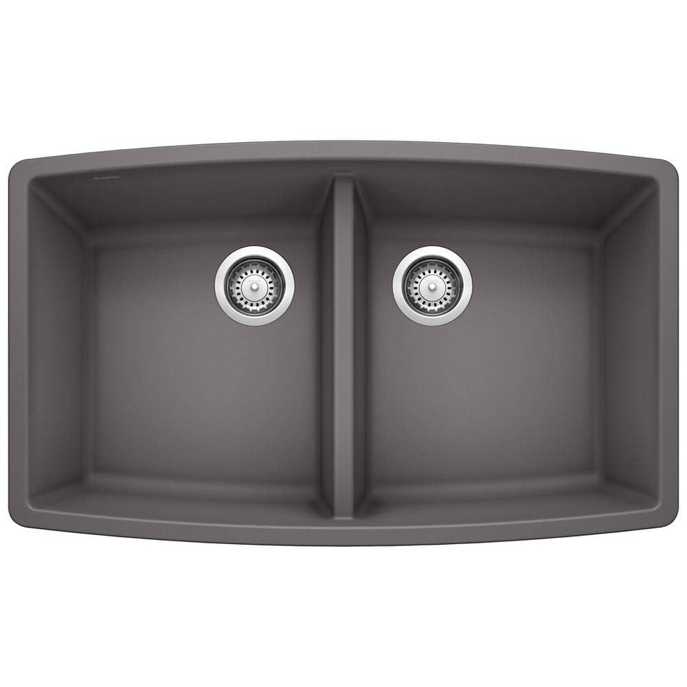 Performa Granite Composite 33 in. x 20 in. 50/50 Double Bowl Undermount Kit