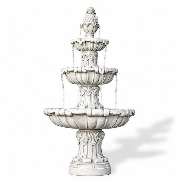 XBRAND 53.3 in H. Electric Resin Tiered Fountain with Submersible