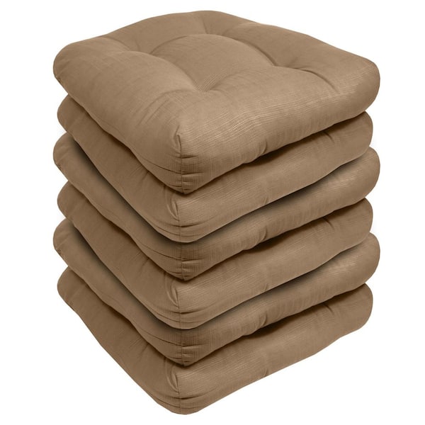 Sweet Home Collection Rocking Chair Cushion 2 Piece Tufted Non Slip Set of  Upper and Lower Cushions, Taupe