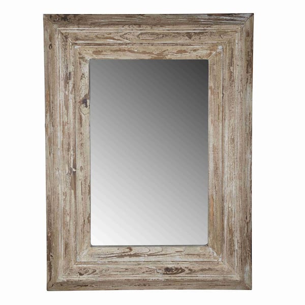 Anky 29.7 in. W x 39.4 in. H Wood Framed Brown Wall Mounted Decorative Mirror