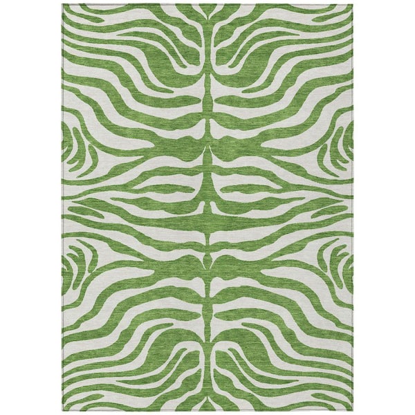 Chantille Machine Washable Indoor/Outdoor Abstract ACN1042 Green 2 ft. 6 in. x 3 ft. 10 in. Area Rug