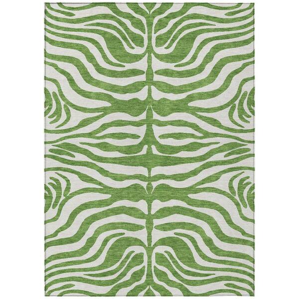 Chantille Machine Washable Indoor/Outdoor Abstract ACN1042 Green 5 ft. x 7 ft. 6 in. Area Rug