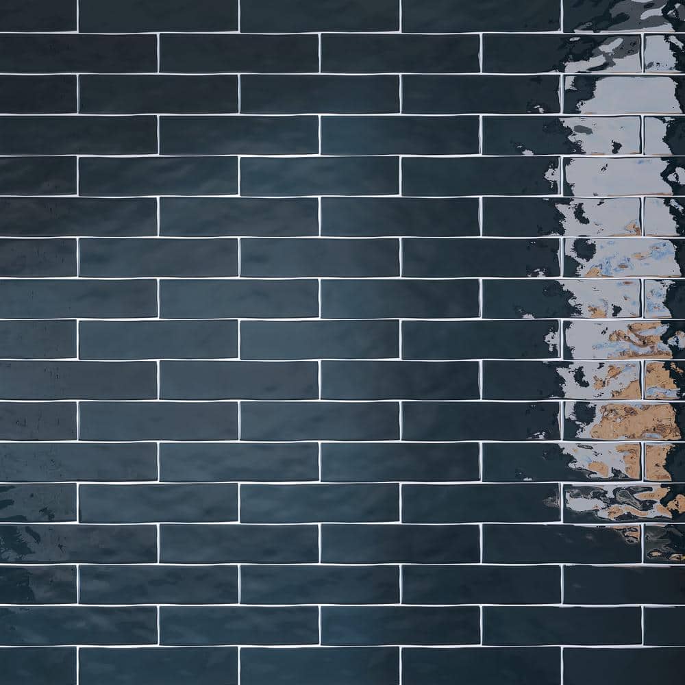 Kezma Petroleo Blue 11.81 in. x 2.95 in. Polished Ceramic Tile Sample price history on PriceWatchPro