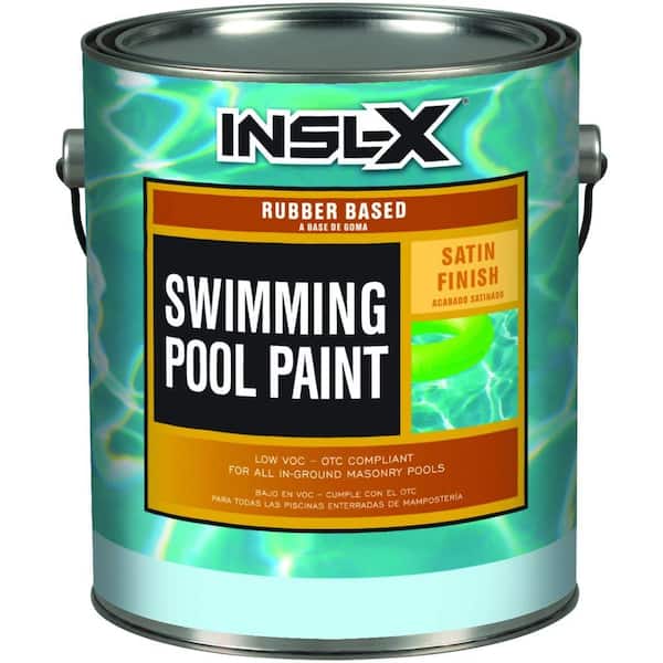 Insl-X 1 gal. Satin Rubber-Based Black Swimming Pool Paint