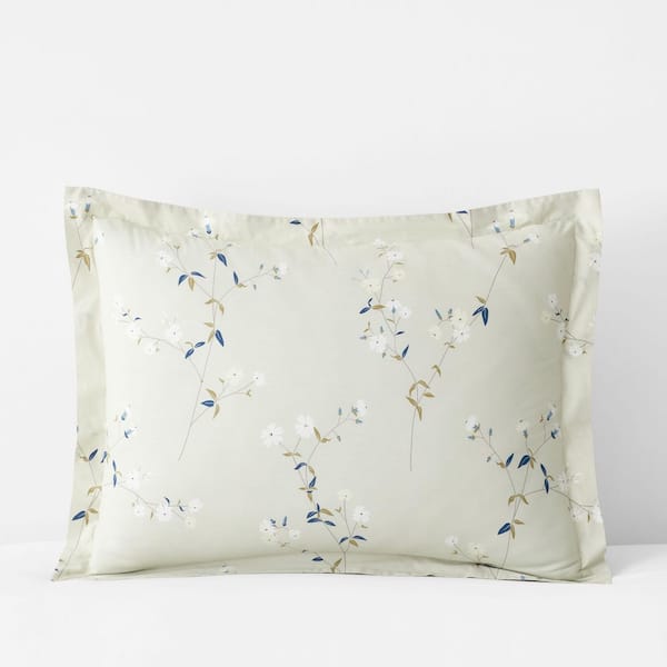 Company Cotton Blossom Trail Garment Wash Green Tea Cotton Percale Sham