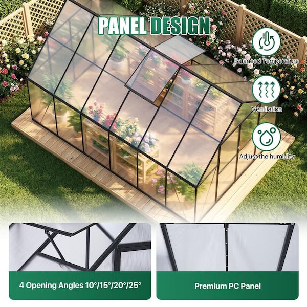 Sizzim 8 ft. W x 12 ft. D x 7 ft. H Outdoor Greenhouse