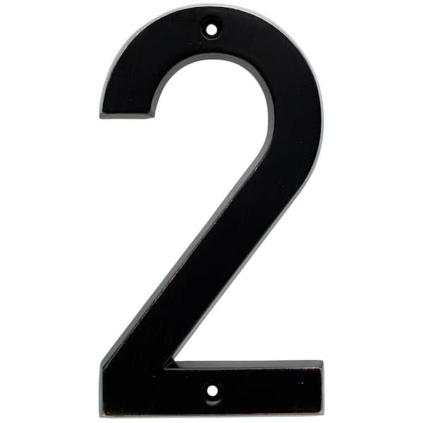 Distinctions 6 in. Old World Bronze Style Black Number 2