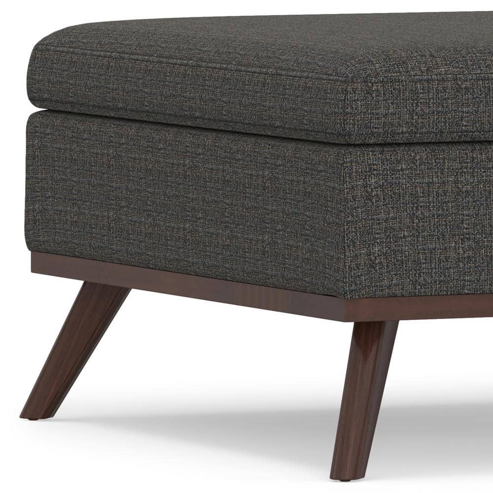 Owen Mid Century Ebony Square Storage Ottoman