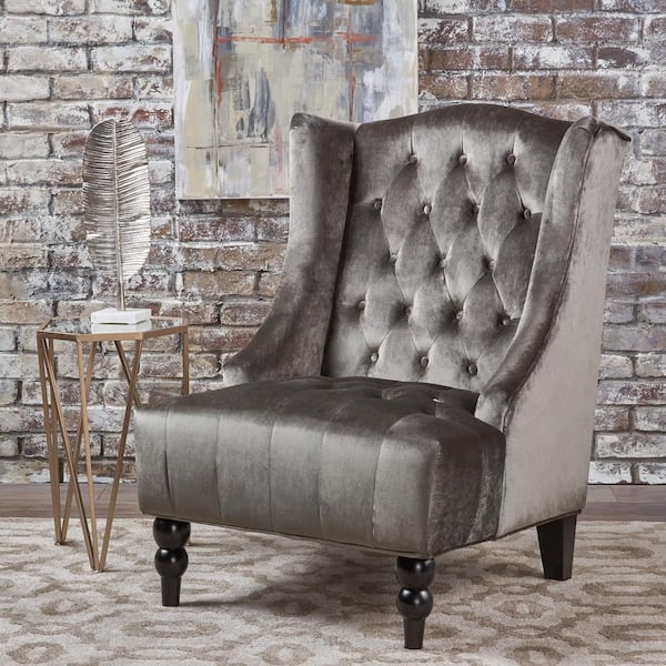 Toddman Grey Polyester High Back Club Chair