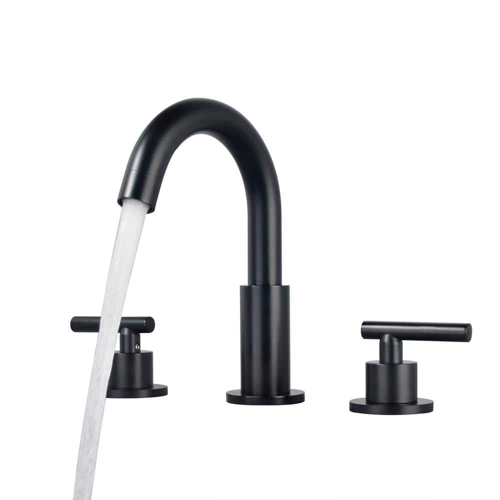 Miscool Franklyn 8 In. Widespread Double Handle Bathroom Faucet In 