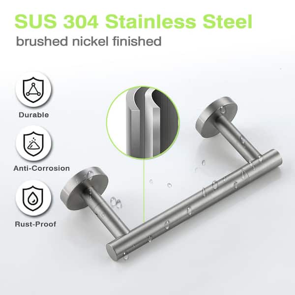 Bathroom Wall-Mount Toilet Paper Holder Flexible Pivot TP Holder in Brushed Nickel