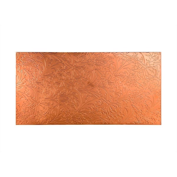 Fasade Nettle 96 in. x 48 in. Decorative Wall Panel in Polished Copper