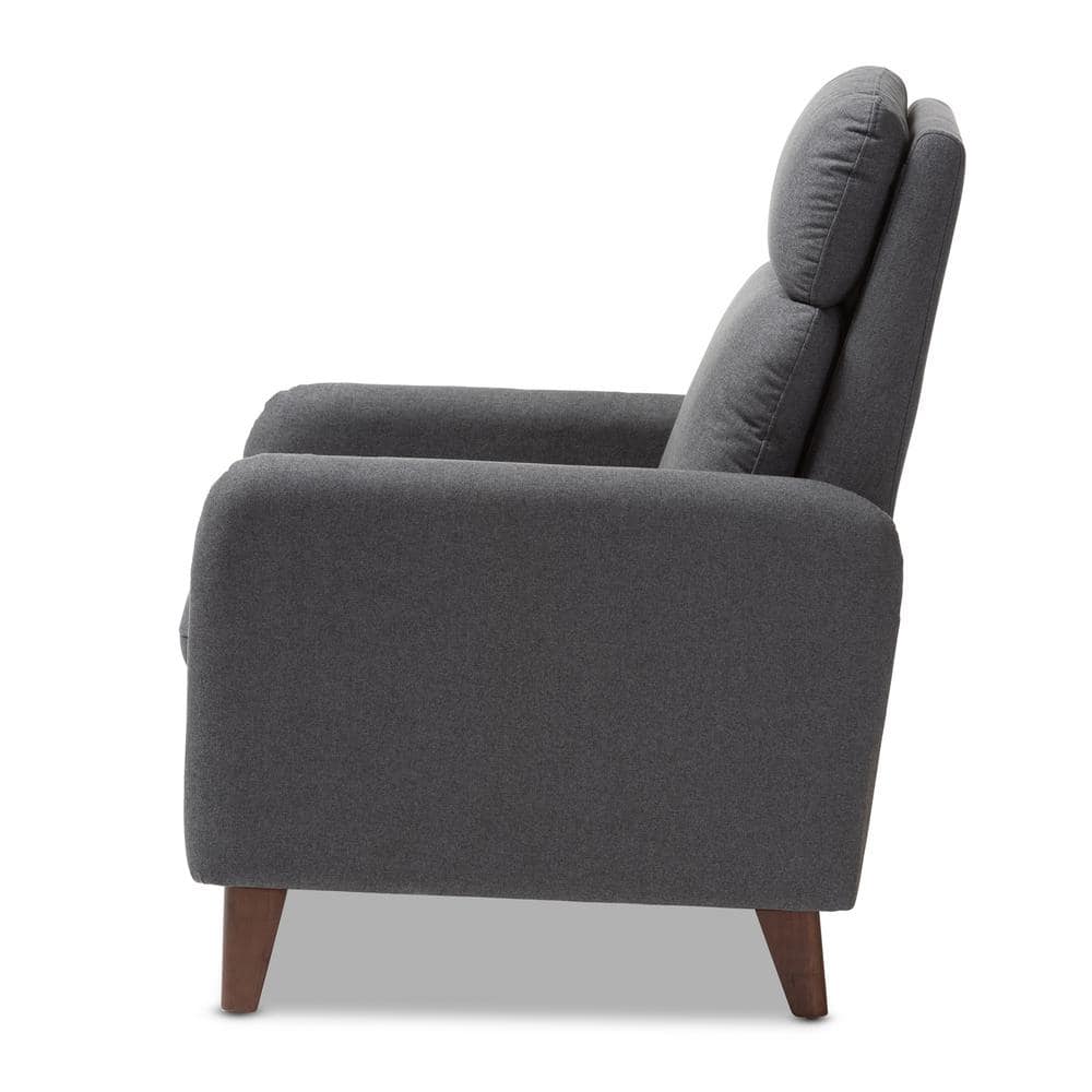 Casanova Mid-Century Modern Gray Fabric Recliner Chair