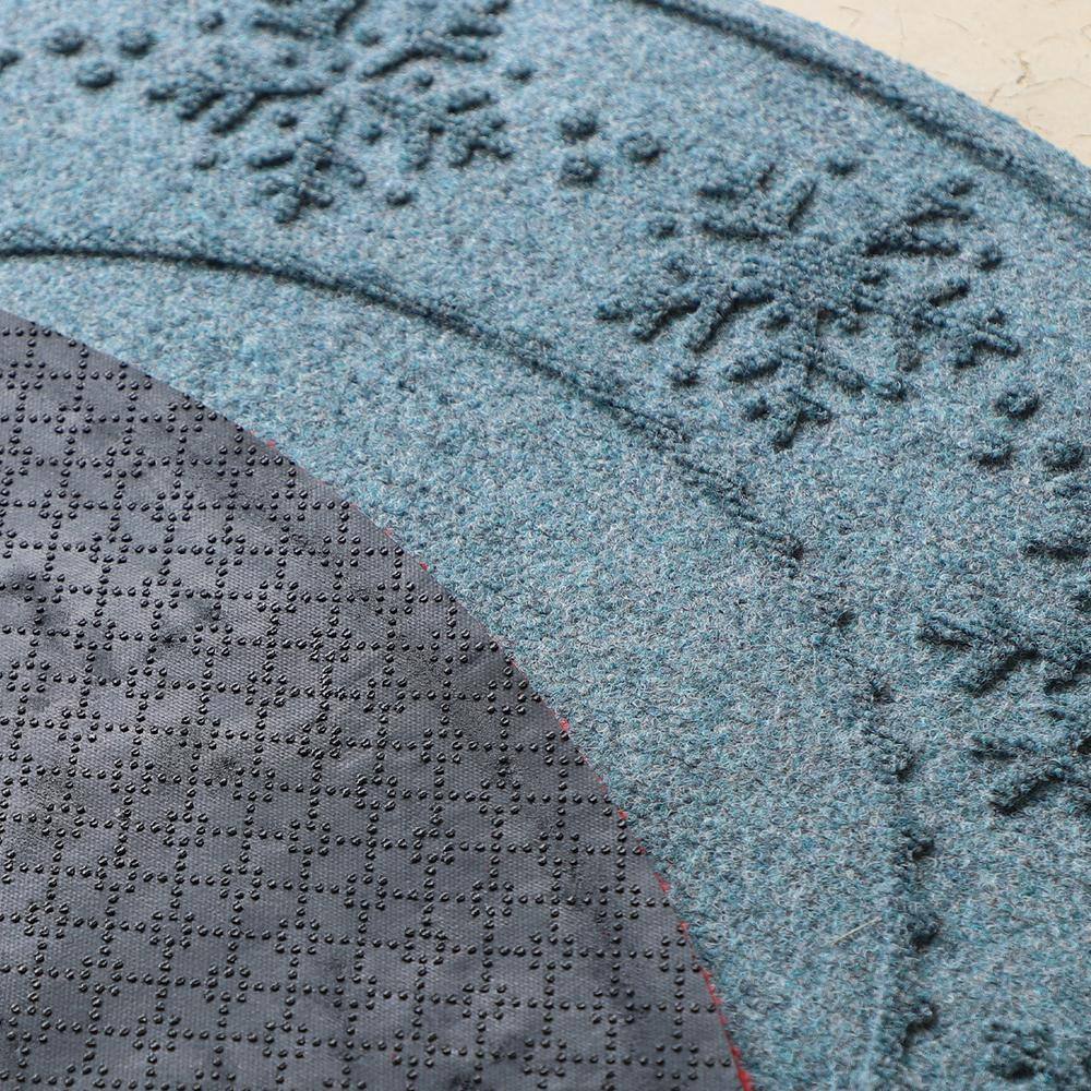 Bluestone Round Snowflake WaterHog Tree Skirt Mat