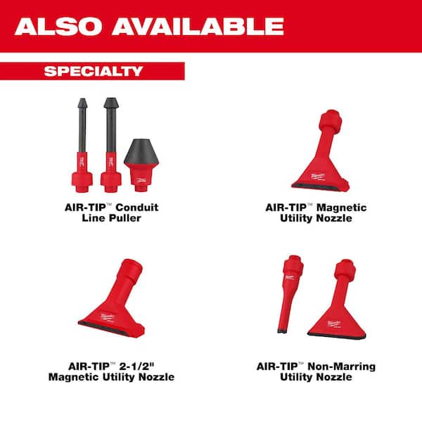 Milwaukee AIR-TIP 1-1/4 in. - 2-1/2 in. Conduit Line Puller Attachment For Wet/Dry Shop Vacuums (3-Piece)