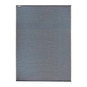 Hawaii Navy 8 ft. x 10 ft.  Contemporay Solid Reversible Plastic Outdoor Area Rug
