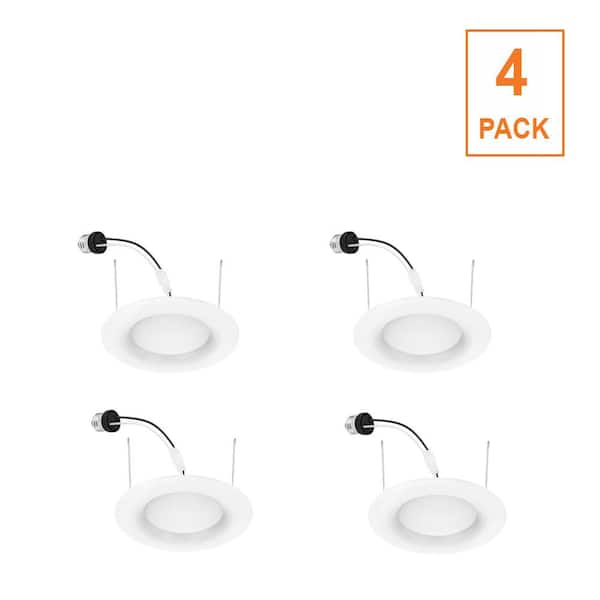5/6 in. Integrated LED Recessed Retrofit Light Trim 3000K, (4-Pack)