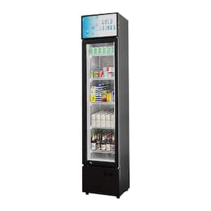 15.4 in. W 6.0 cu. ft. 1-Door Commercial Black Refrigerator Glass Door Beverage Refrigerator